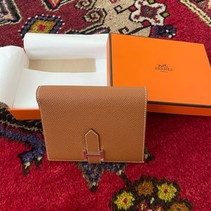📍Sold📍Authentic Hermes compact Bearn wallet in Gold color